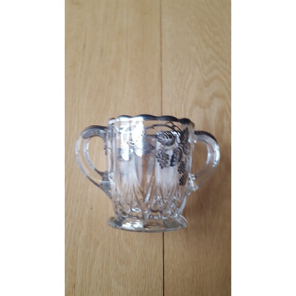 VINTAGE Silver Overlay Leaf Grapes Vines Design Open Sugar Creamer set‎ - Picture 11 of 12